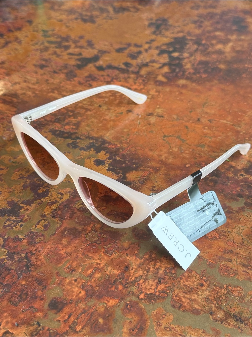 J. Crew White Rose Bungalow Cat Eye Women's Light Tint UVA Protective Sunglasses - Picture 3 of 13